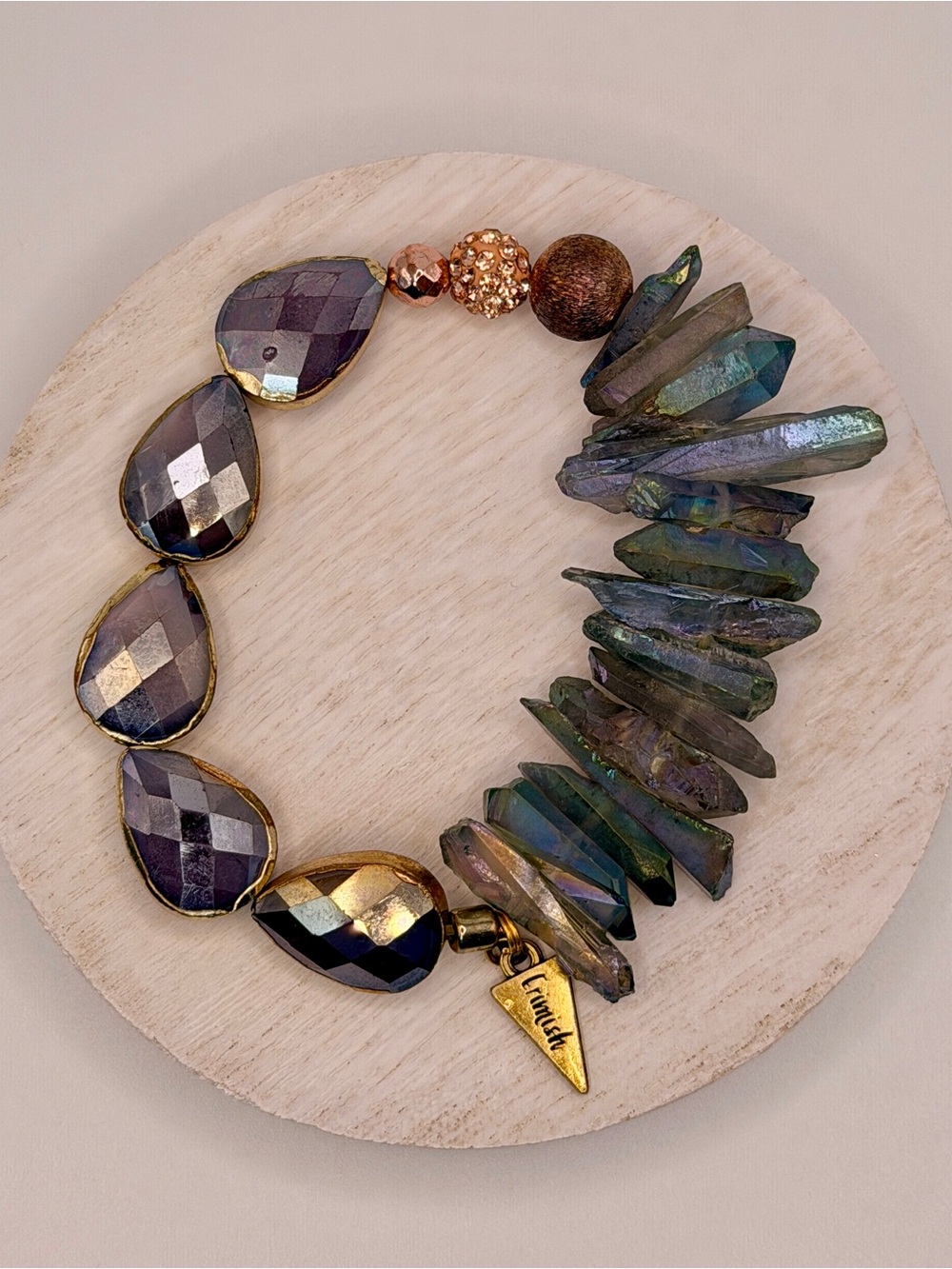 Erimish Iridescent Green, Blue and Purple Statement Bracelet
